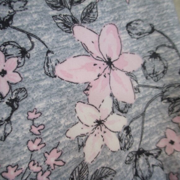 Rene Rofe Women's Gray Pink Floral Sleepwear Open Robe Lightweight Size L - Picture 5 of 6